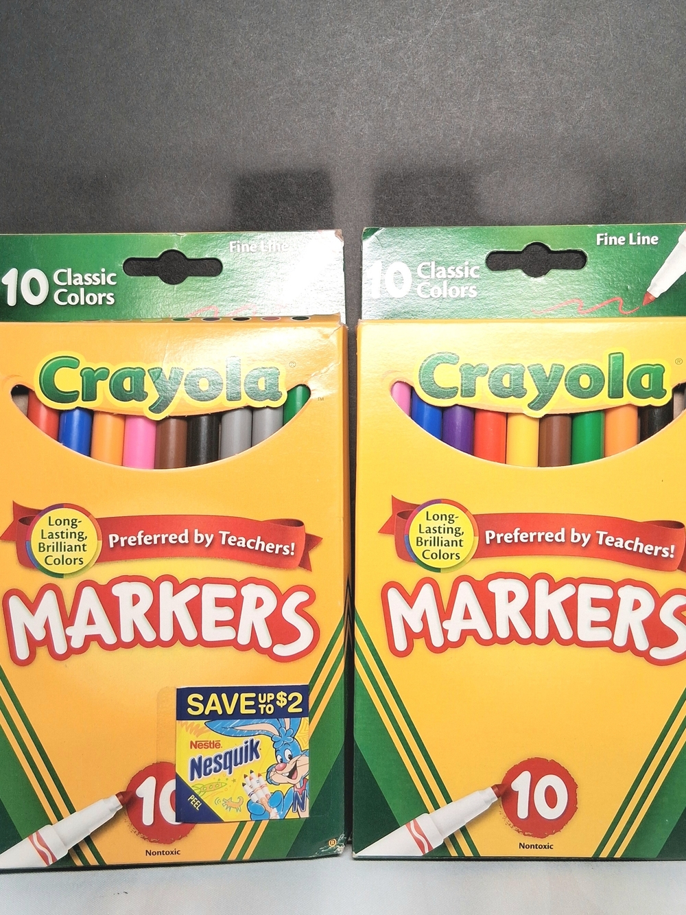 Pack of (2) New Crayola Fine Line Markers - Classic Colors 10 Per Pack